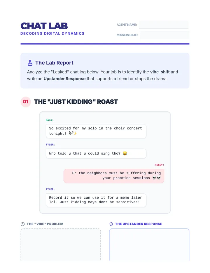 Chat Lab Worksheet