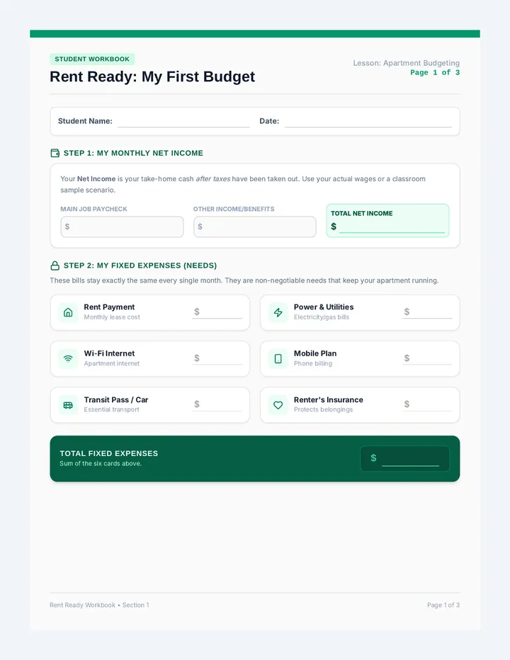 Rent Ready Worksheet Pack