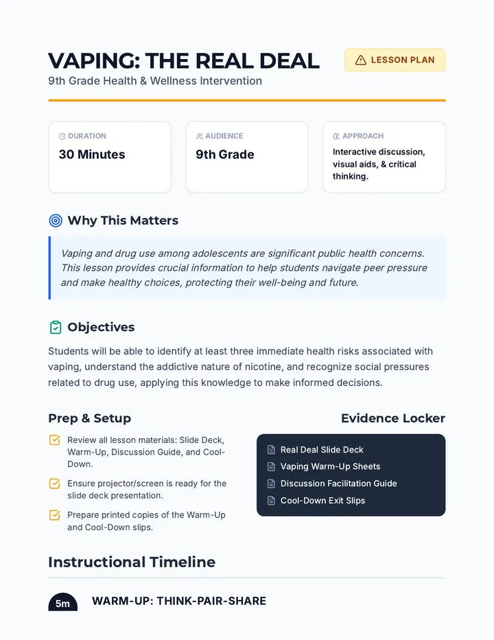 Real Deal Lesson Plan