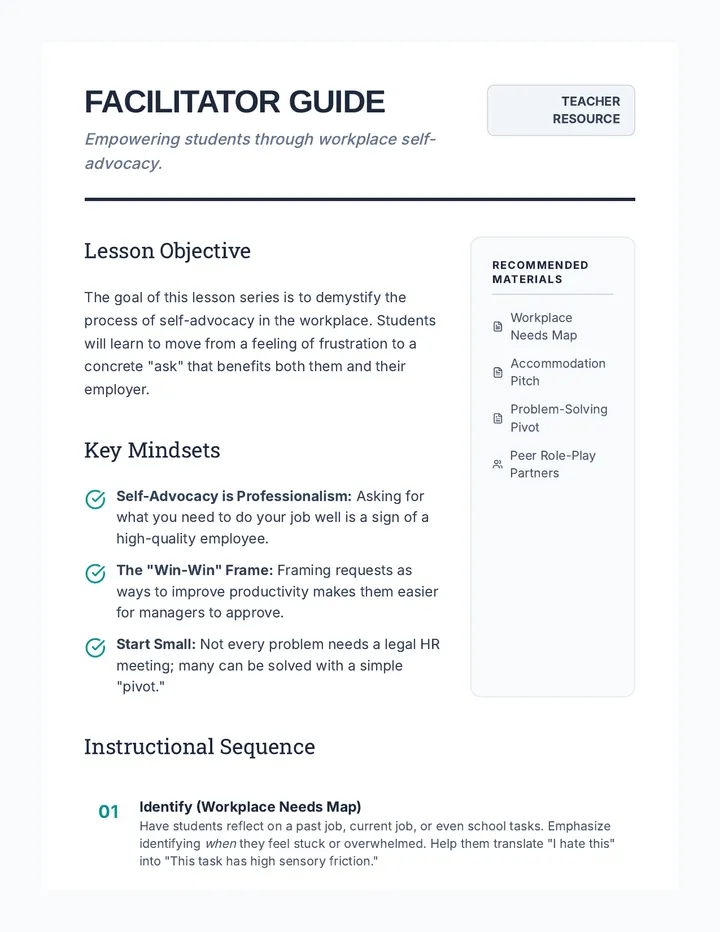 Self Advocacy Facilitator Guide