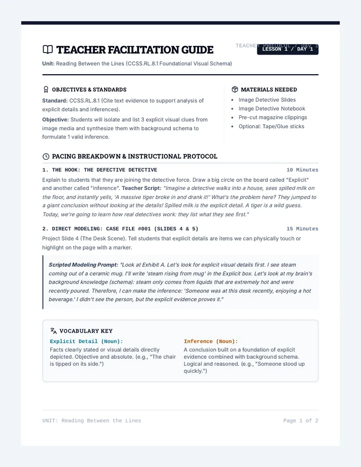 Image Detective Teacher Guide