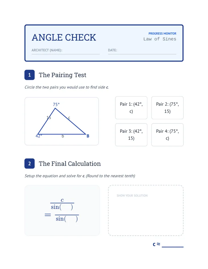 Angle Check Exit Ticket
