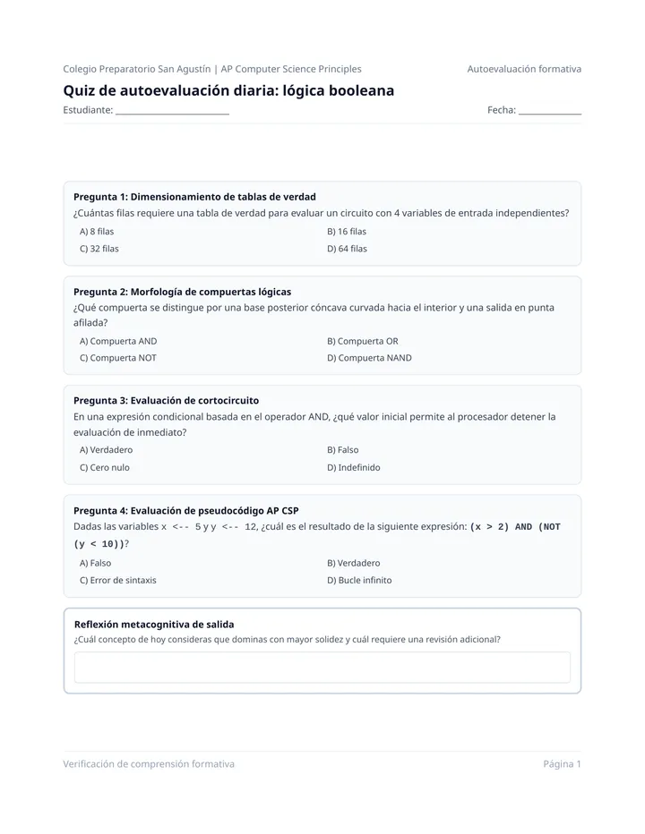 Quiz Autoevaluacion Diaria