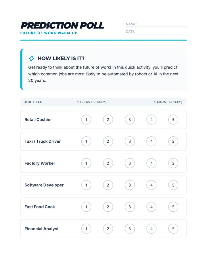 Prediction Poll Worksheet