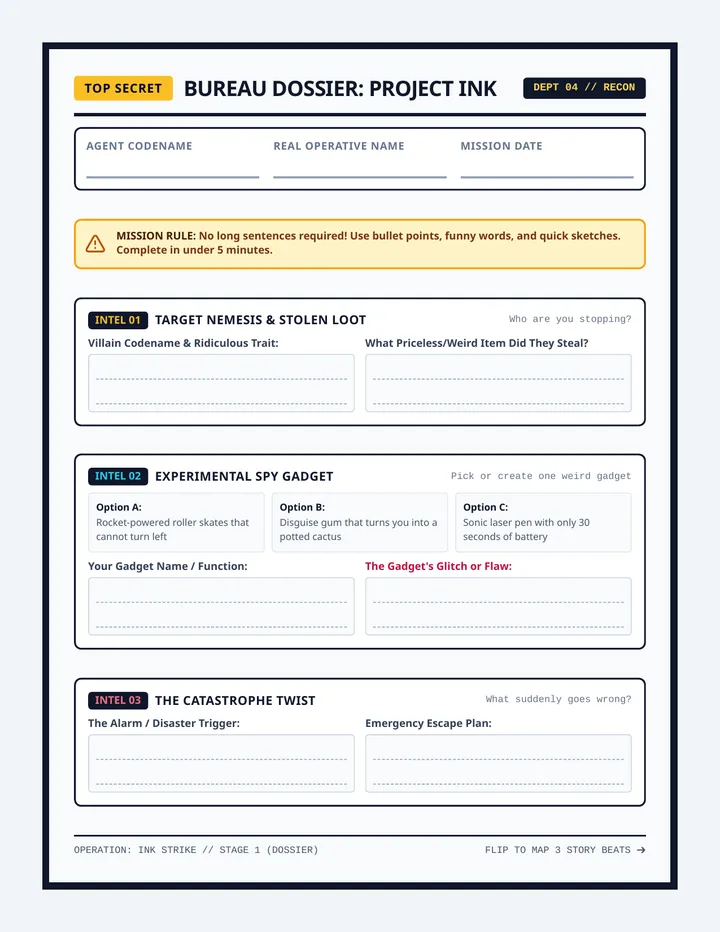Secret Dossier Worksheet