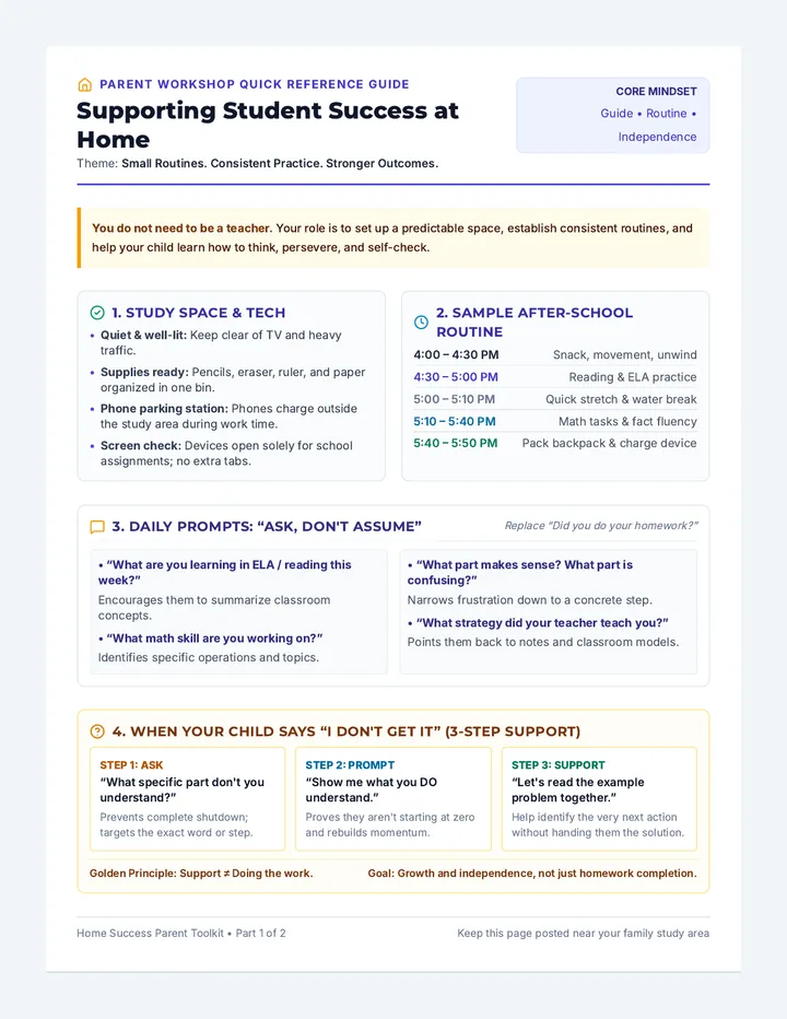 Home Success Parent Handout