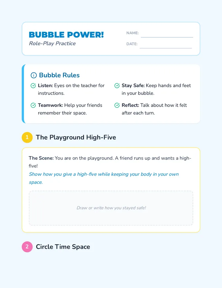 Bubble Power Role Play Activity