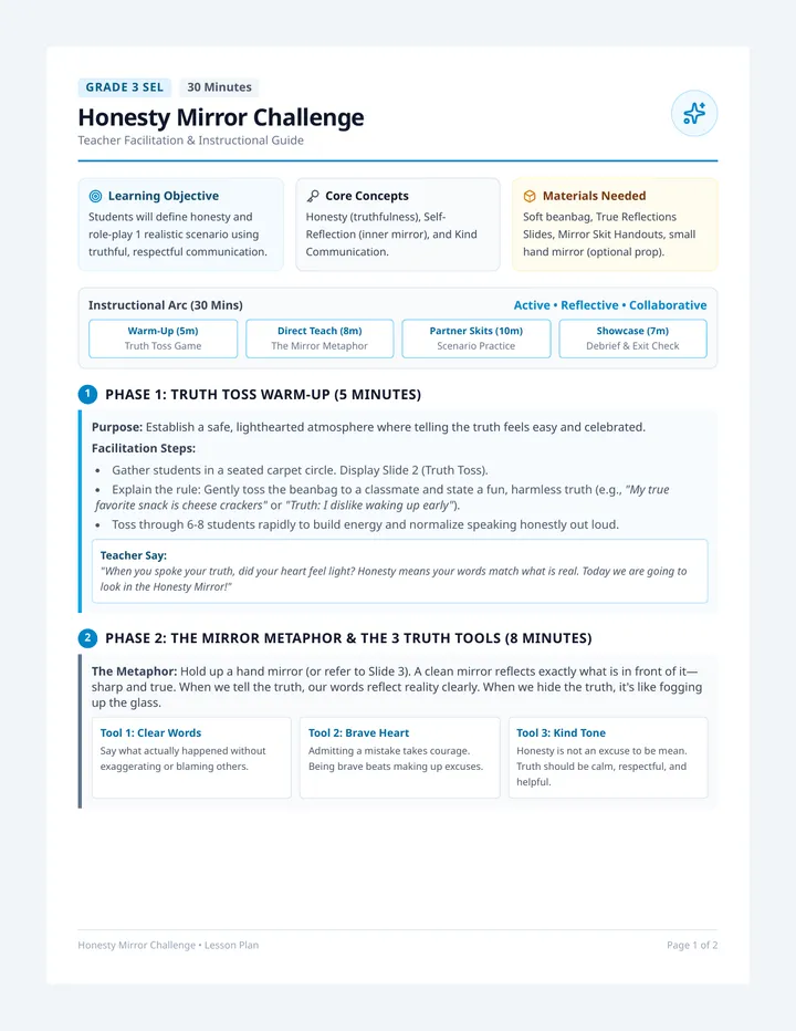 Mirror Challenge Lesson Plan