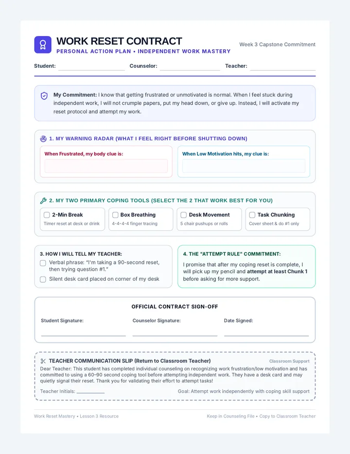 Work Reset Contract