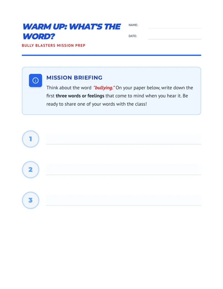 Warm Up What's the Word