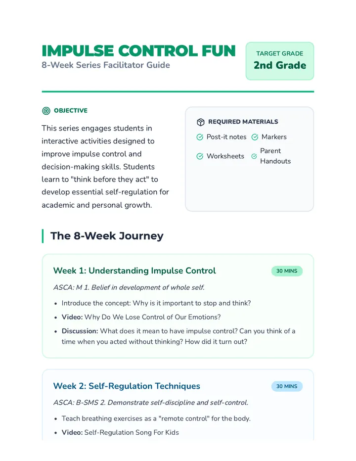 Impulse Control Facilitator Guide