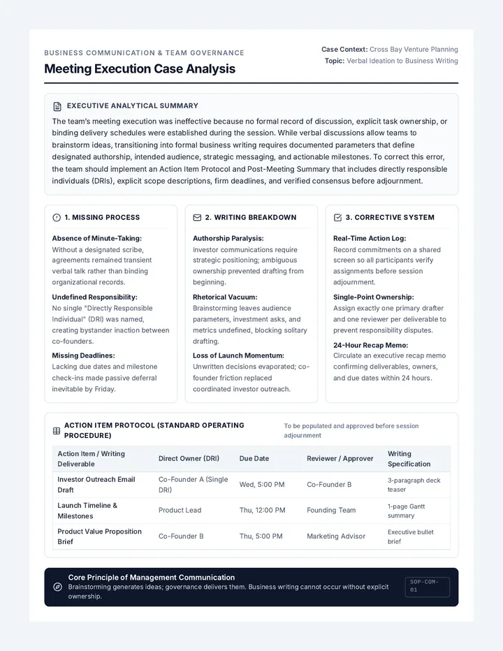 Meeting Execution Case Analysis