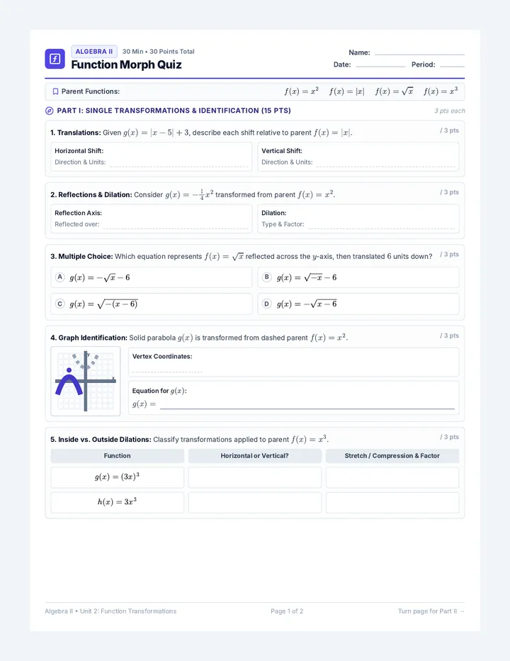 Function Morph Quiz