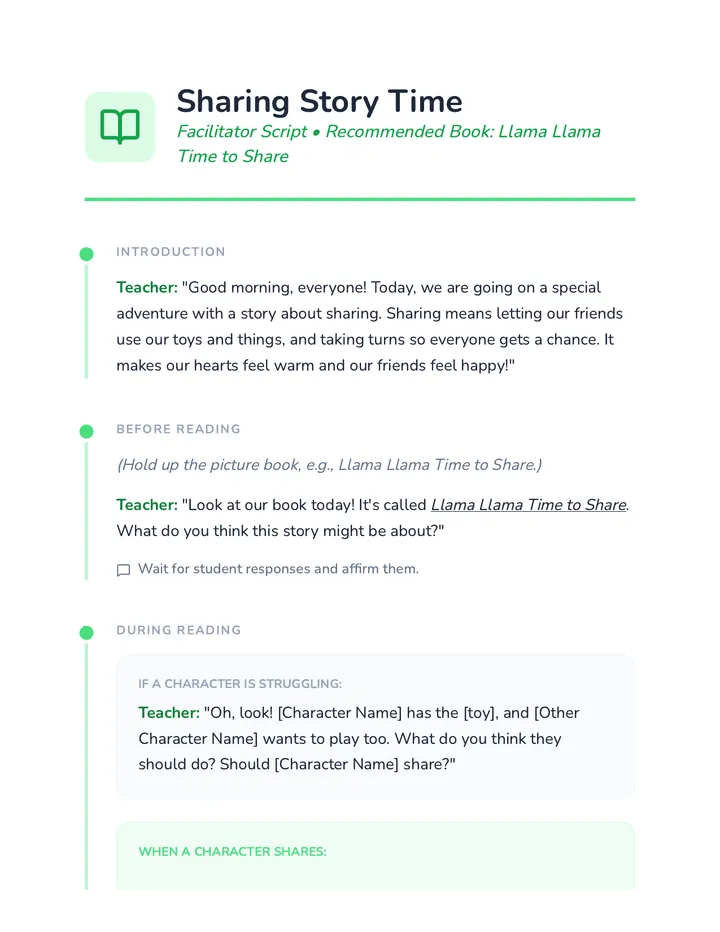 Sharing Story Time Script