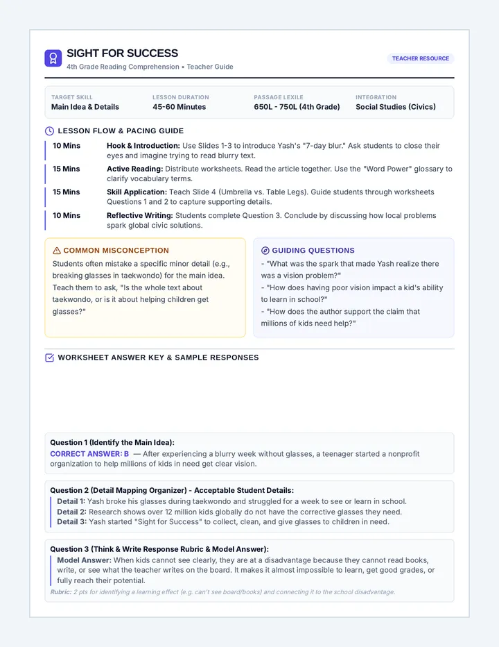 Sight for Success Teacher Guide