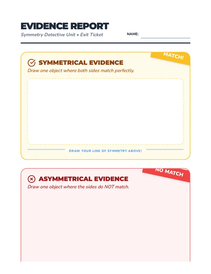 Symmetry Detective Exit Ticket