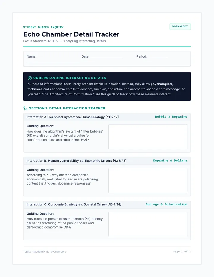 Echo Chamber Tracker Worksheet
