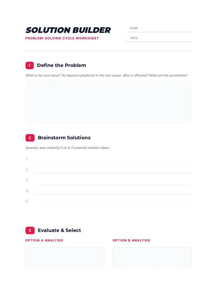 Solution Builder Worksheet