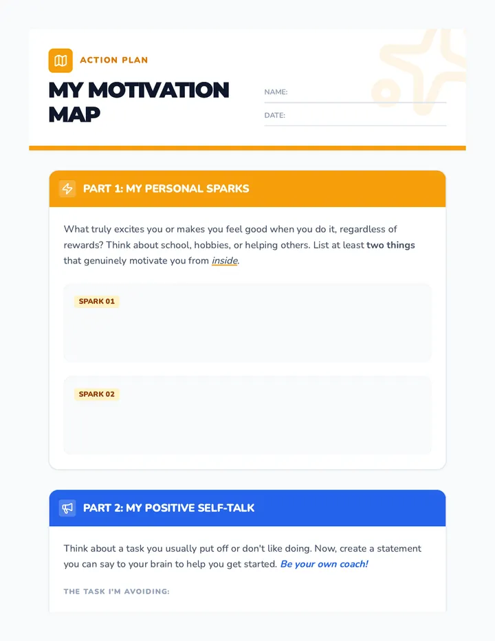 My Motivation Map Worksheet