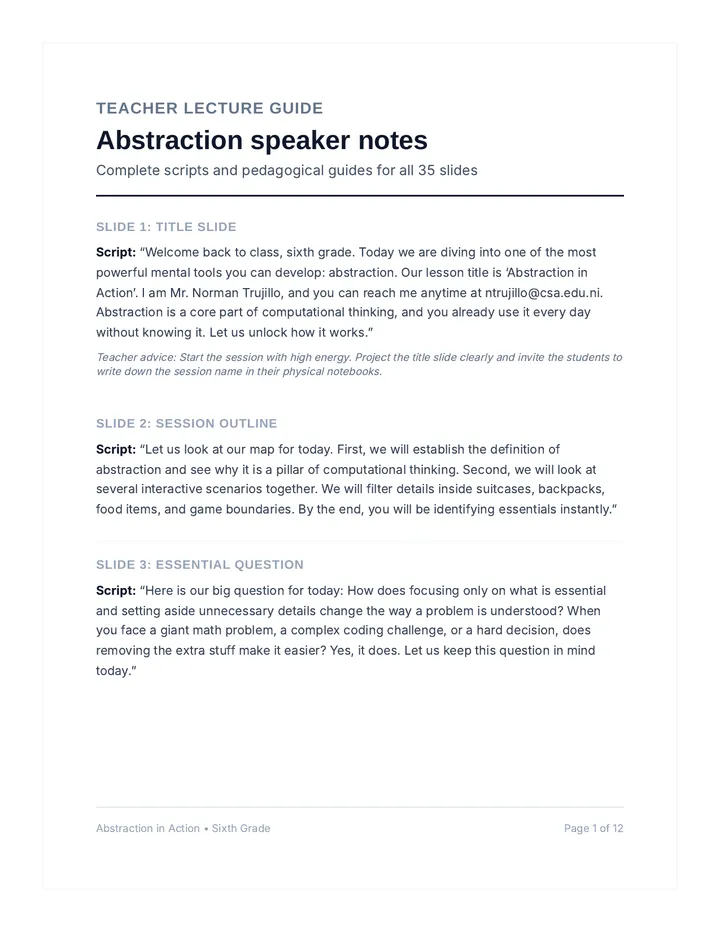 Abstraction Speaker Notes