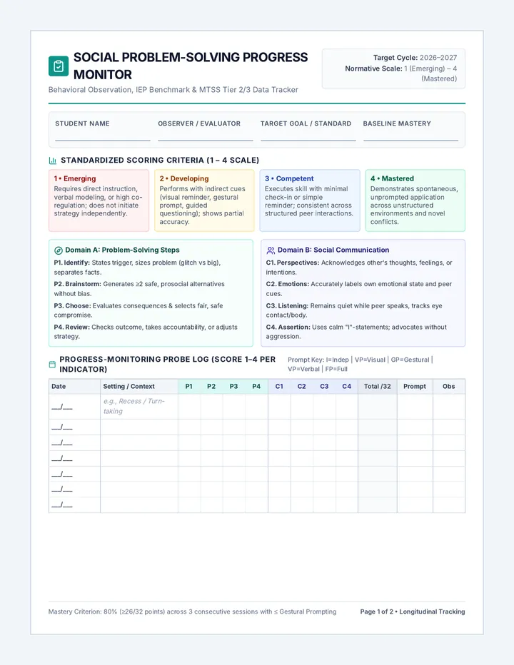 Social Problem Solving Tracker