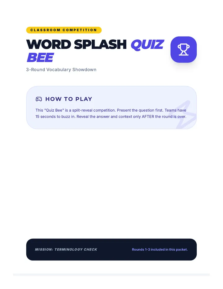 Word Splash Quiz Bee Competition