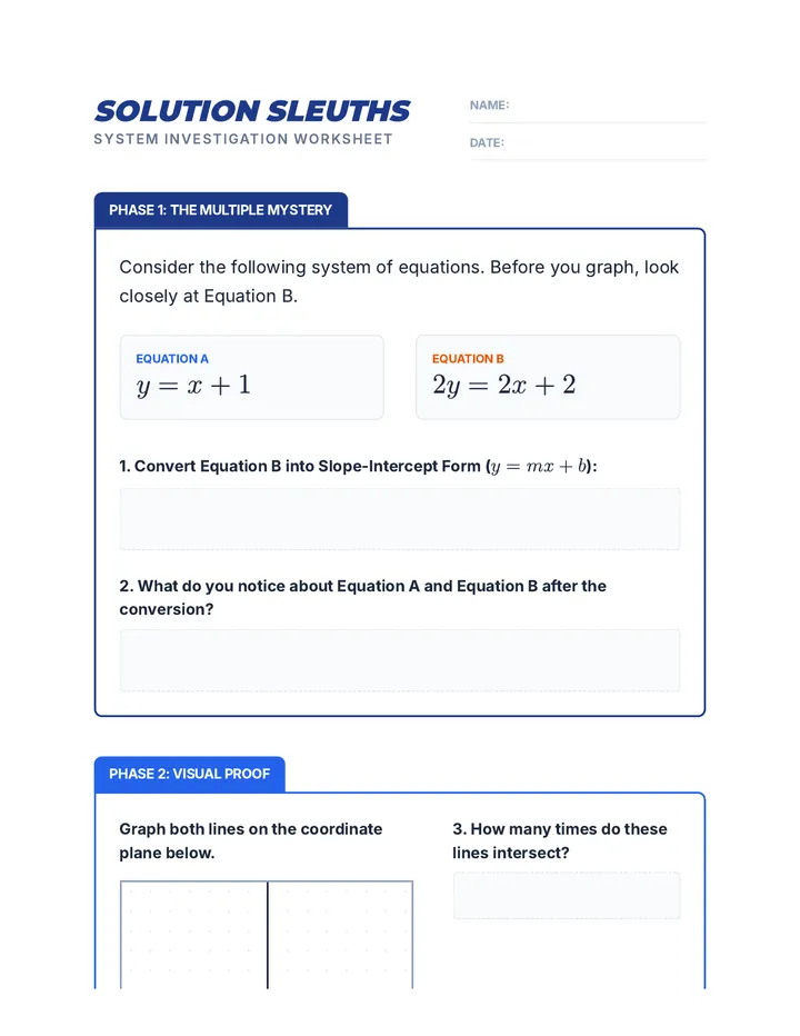Solution Sleuths Worksheet
