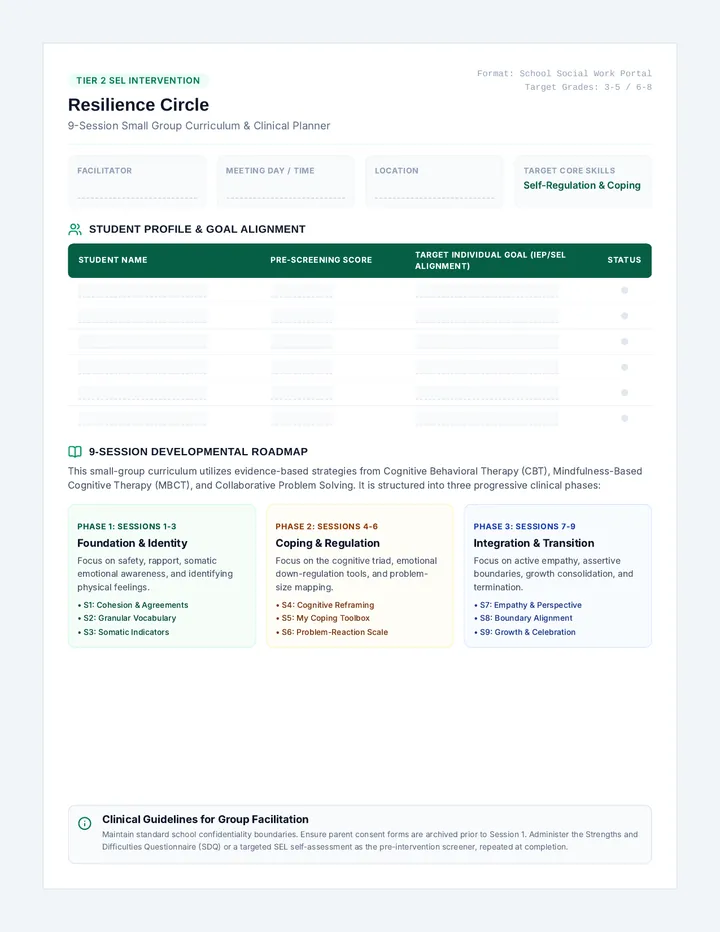 Resilience Circle Group Planner