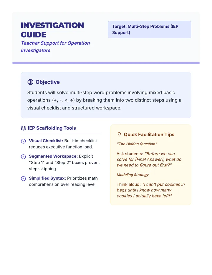 Investigation Guide Teacher Notes