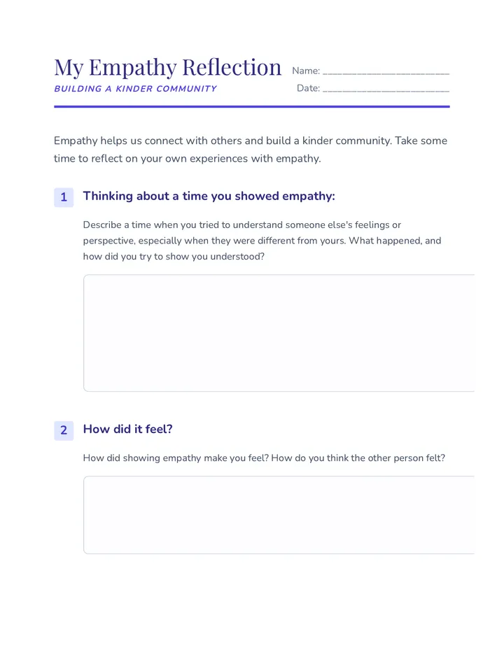 Empathy Reflections Journal