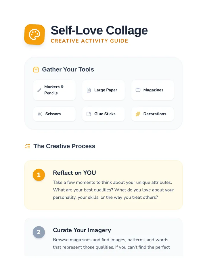 Self Love Collage Instructions
