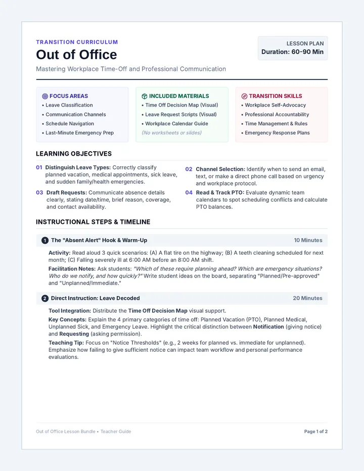 Out of Office Teacher Guide