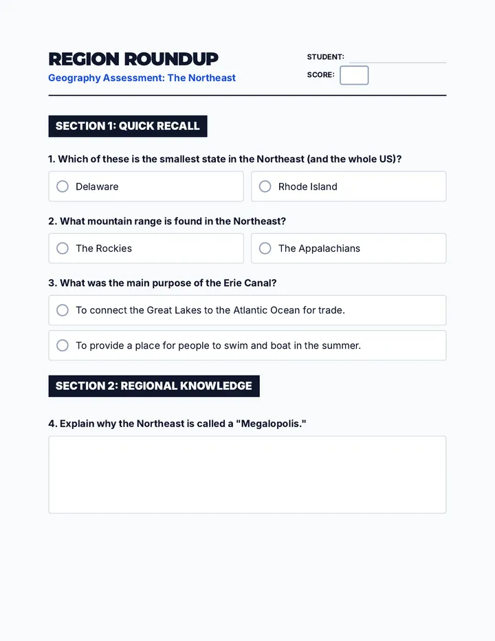 Region Roundup Quiz