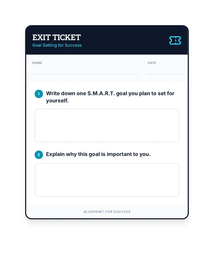 Goal Setting Exit Ticket