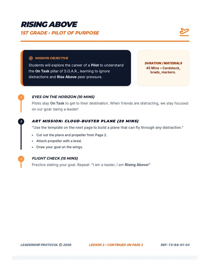 Rising Above Pilot Teacher Guide