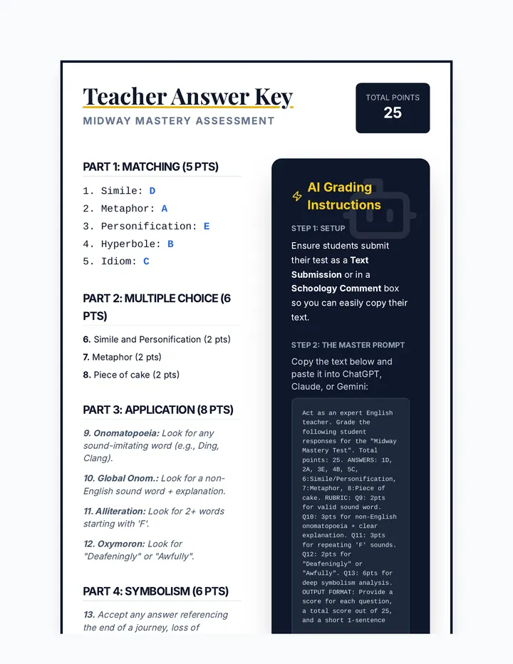 Midway Assessment Answer Key