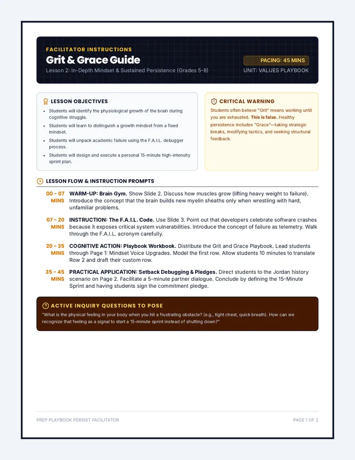 Grit and Grace Teacher Guide