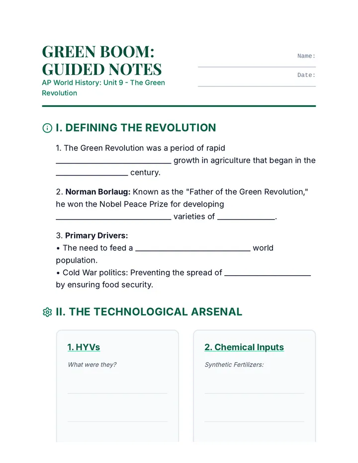 Green Boom Notes
