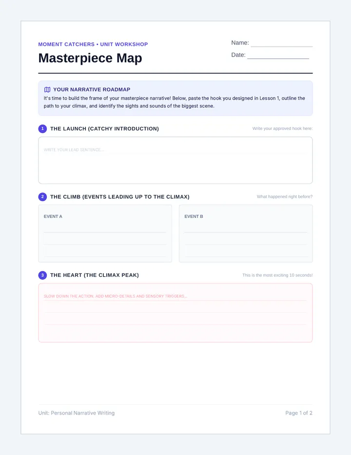 Masterpiece Map Worksheet