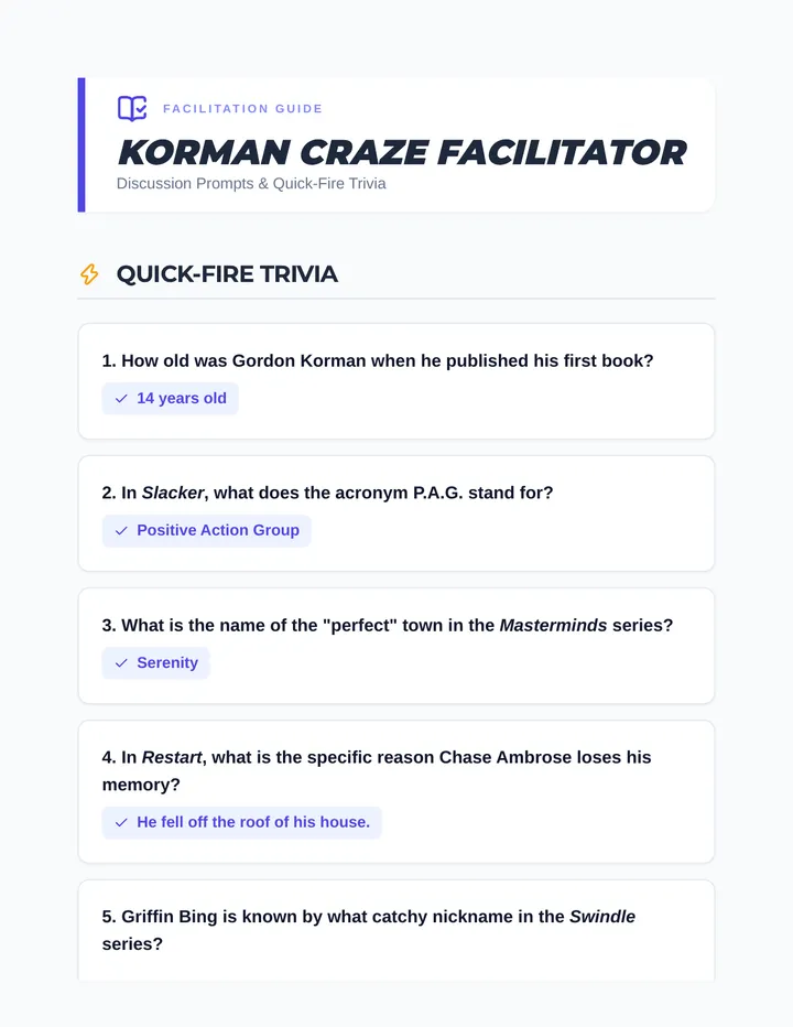Korman Trivia Teacher Guide