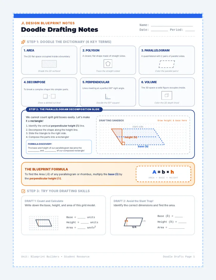 Doodle Drafting Guided Notes