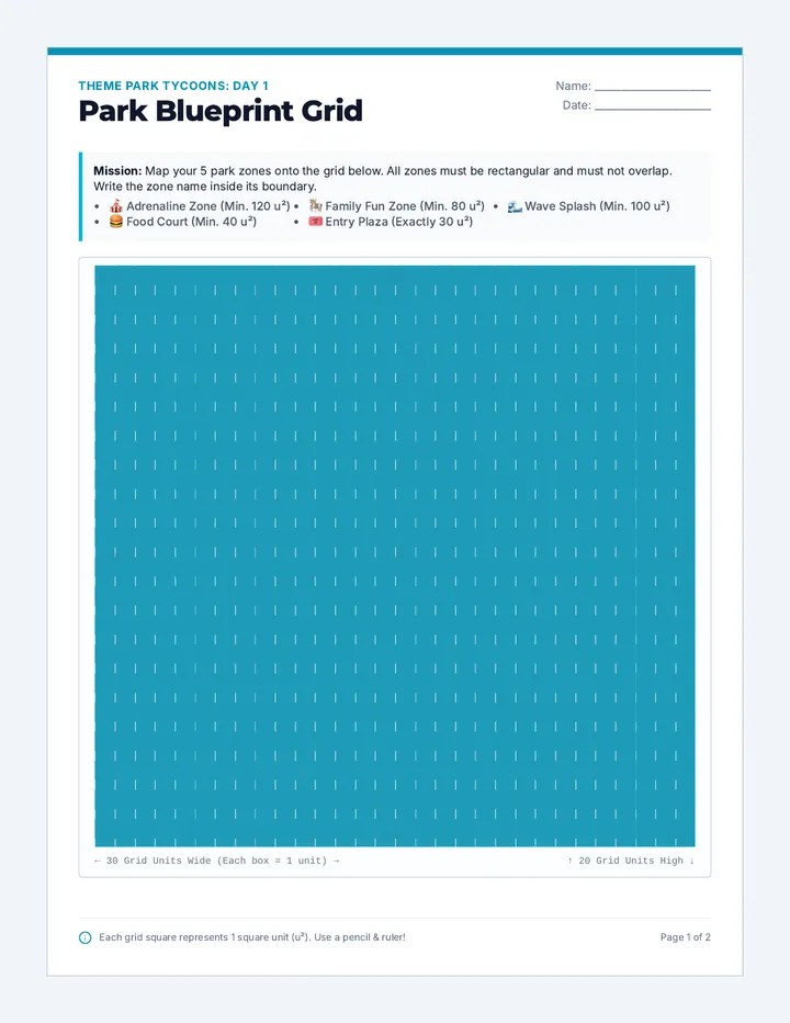 Park Blueprint Worksheet