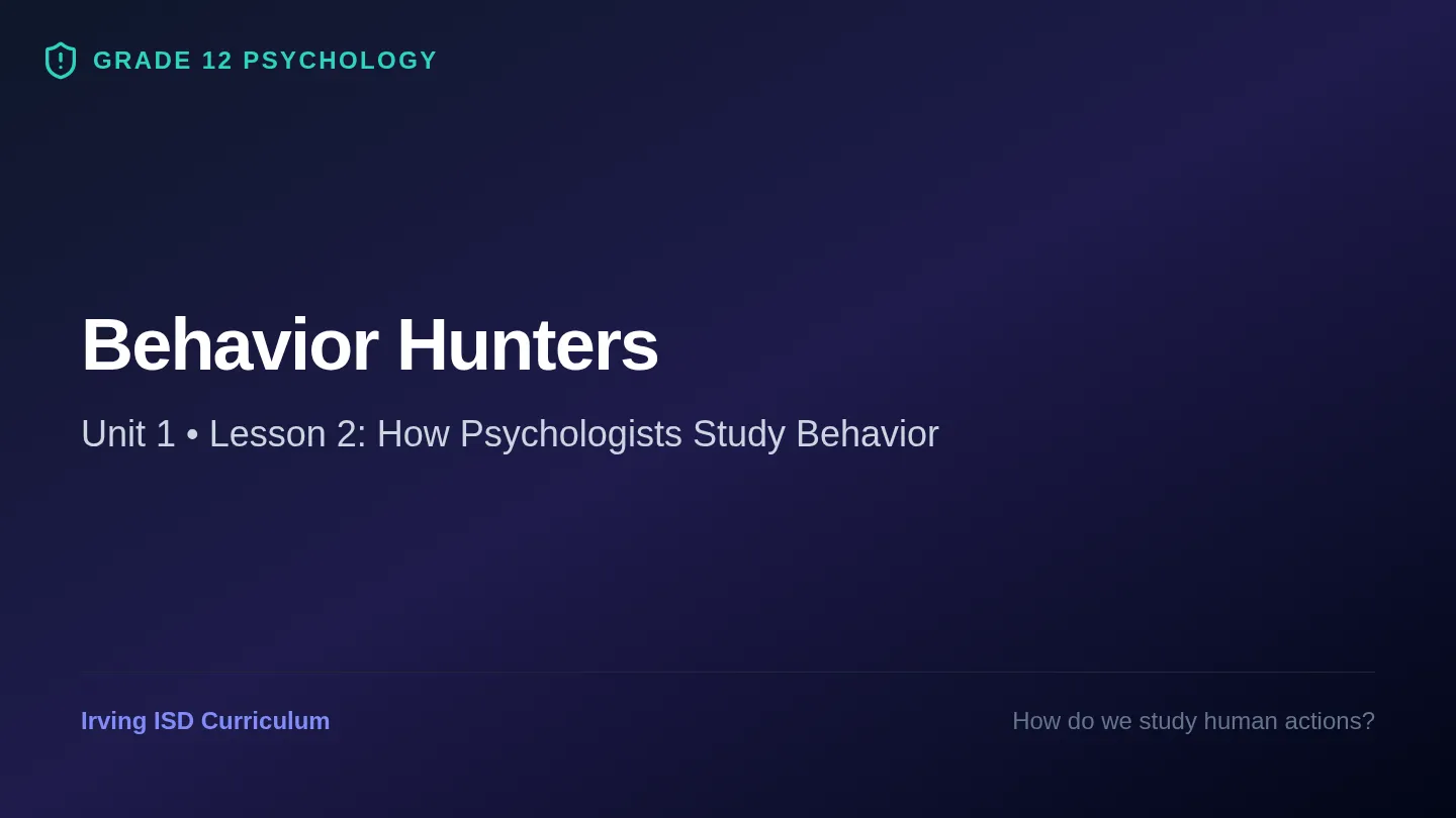 Behavior Hunters Slides