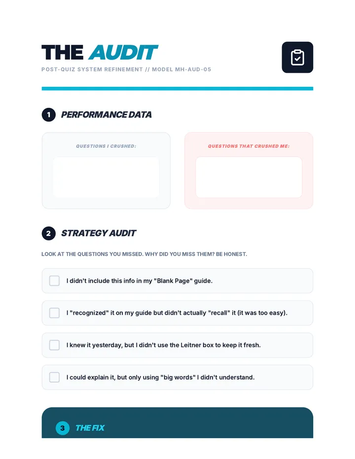 Success Blueprint Audit Sheet