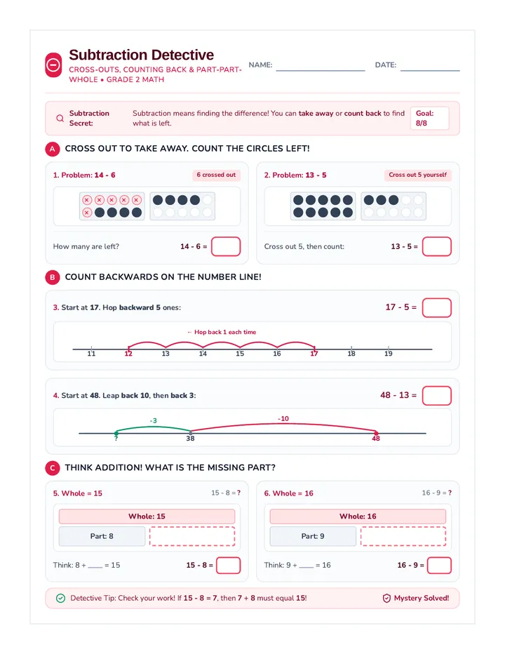Subtraction Visual Worksheet