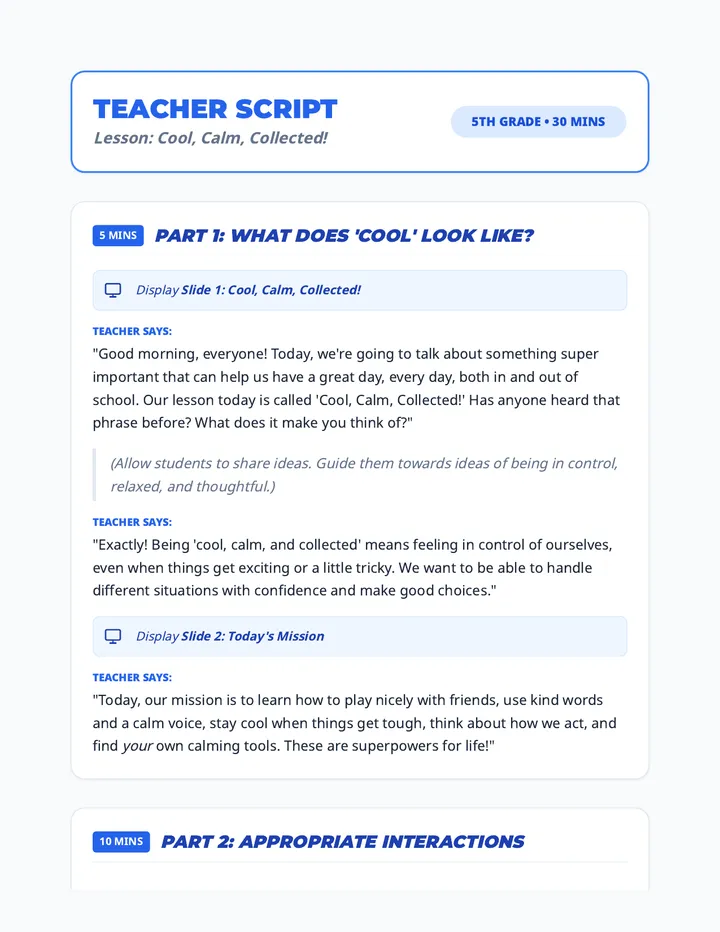 Teacher Script