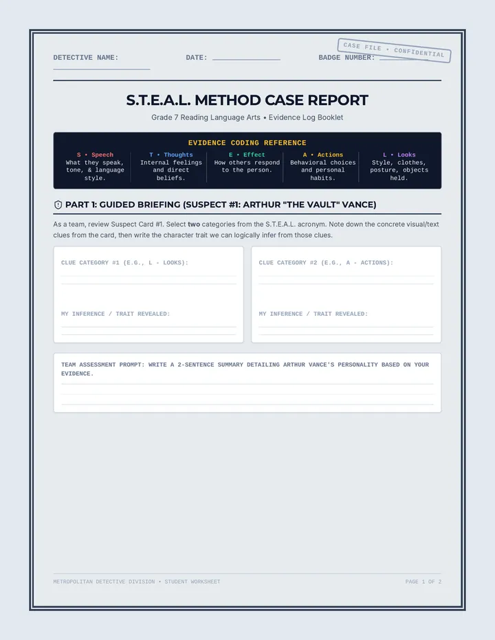 Case Files Worksheet