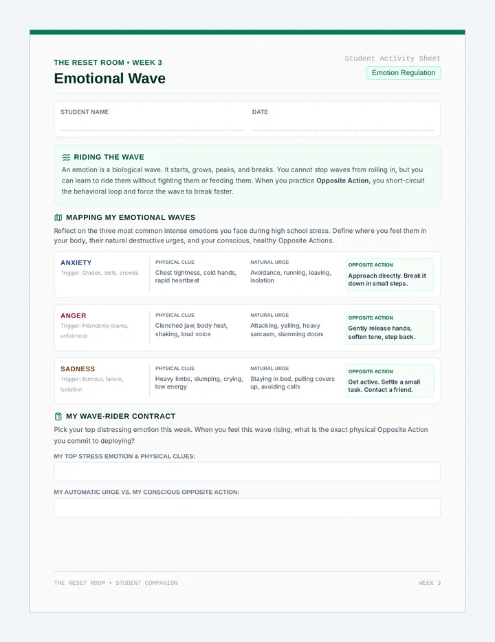 Emotional Wave Worksheet