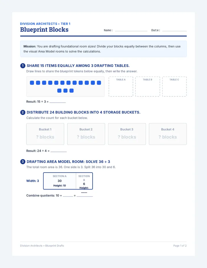 Blueprint Blocks Worksheet