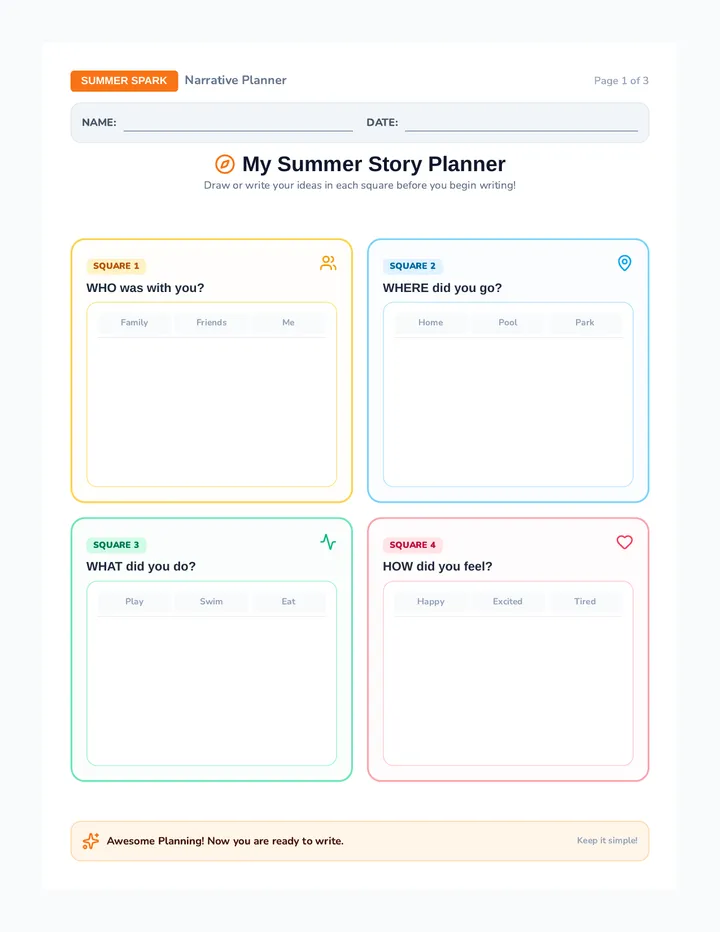 Summer Spark Writing Pack